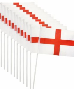 12 x Hand Waving St Georges England Flags