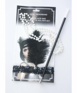 Ladies 3 Piece Black Flapper Set