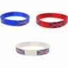 3 x Union Jack Flag Silicone Wristbands