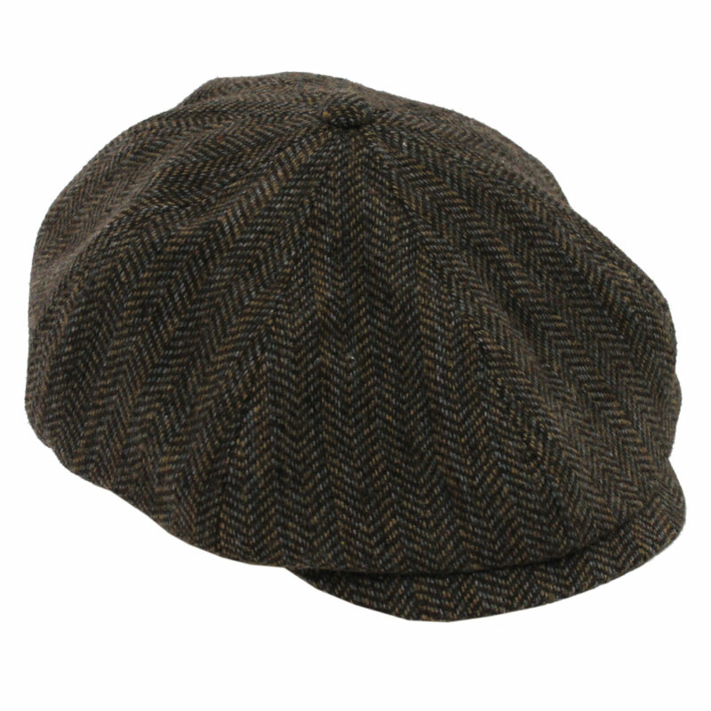 1920’s Oliver Twist Peaky Blinder Brown Herringbone Cap