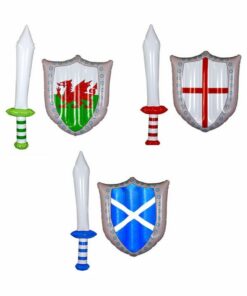 National Flag Scottish English Welsh Flag Inflatable Shield & Sword Set