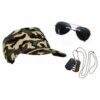 Military Cap Sunglasses & Dog Tags Set