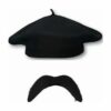 French Beret & Curly Moustashe