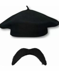 French Beret & Curly Moustashe