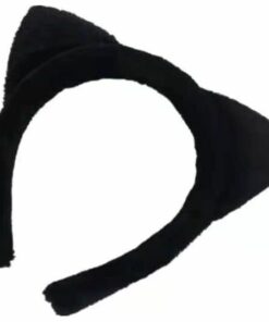 Black Cat Furry Ears on Headband