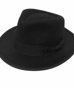 Mens 1940s Black Gangster Federer Hat