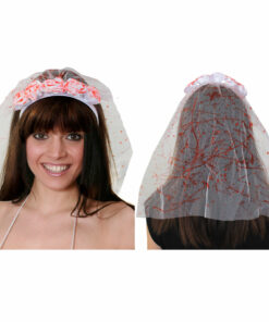 Blood Splattered Zombie Bride Rose Veil