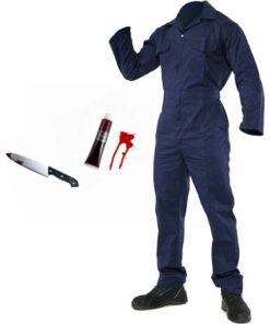 Adult Child Michael Myers Blue Boiler Suit Fake Blood Knife