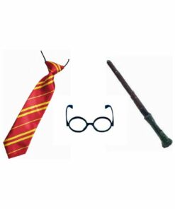 Child's Boys Harry Potter Branch Wand Round Glasses & Elasticated Tie Set