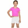 Childs White Stretchy Dance Sport Hot Pants Age 5 - 12 Years