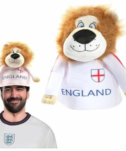 Plush England St Georges Cross Football Lion Hat
