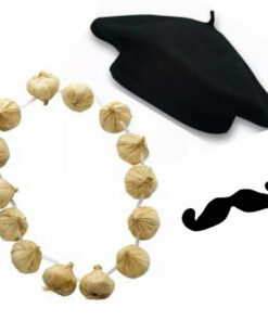 Adult French Beret Moustache & Garlic Garland Set