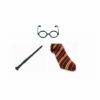 Wizard Boy Branch Wand Round Glasses & Tie Set