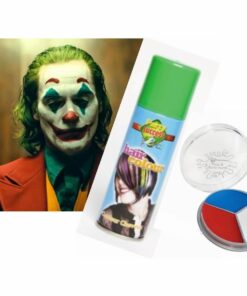 Joker Clown Movie Green Hairspray with Red White Blue Face Paint