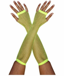1980's Long Neon Fishnet Gloves