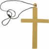 Gold Cross Necklace Friar Tuck Monk Nun Priest
