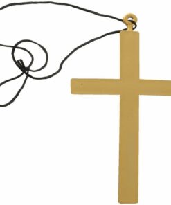 Gold Cross Necklace Friar Tuck Monk Nun Priest