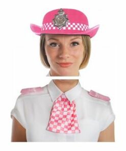 Ladies Pink WPC Police Hat & Matching Epaulettes Scarf