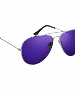 Purple Lenses Aviator Sunglasses with Metal Frame
