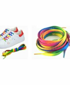 Rainbow Flat Shoe Laces Skate Trainer