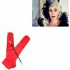 Cruella Deville Long Red Satin Gloves & Extended Cigarette Holder