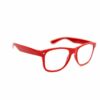 Red Square Framed Geek Glasses with Clear Lenses