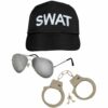 SWAT Team FBI Special Agent Cap Sunglasses & Handcuffs Set