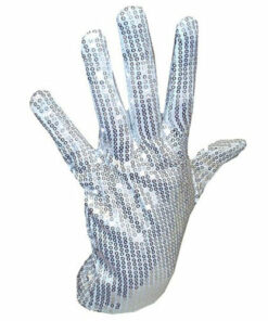 Silver Sequin King of Rock Gloves