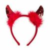 Ladies Red Sequin Devil Horns