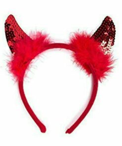Ladies Red Sequin Devil Horns