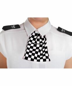 WPC Black & White Chequered Scarf & Epaulettes Set