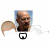 Walter White Breaking Bad Clear Square Framed Glasses Goatee Beard & Bald Cap Set