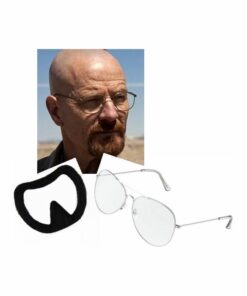 Walter White Breaking Bad Goatee Beard & Clear Lens Glasses Set