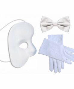 Phantom of the Opera Mask Gloves & Bow Tie Set