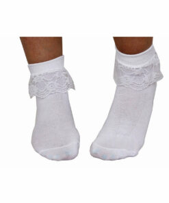 Girl's Short Socks with Lace Frill
