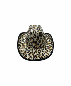 LEOPARD COWBOY STETSON HAT WESTERN HOEDOWN STAG HEN PARTY ACCESSORY